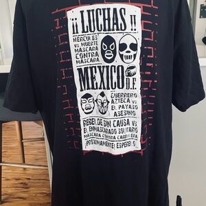 Luchas Libre Mexico Mexicana Pro Wrestling Event Tee Shirt Men's XLarge Black